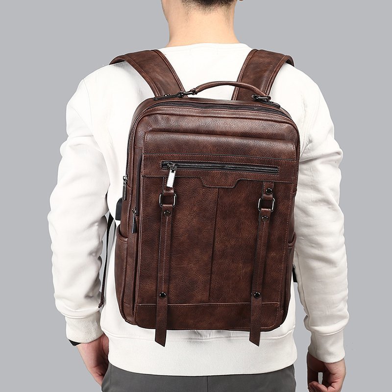 Corvane Leather Backpack